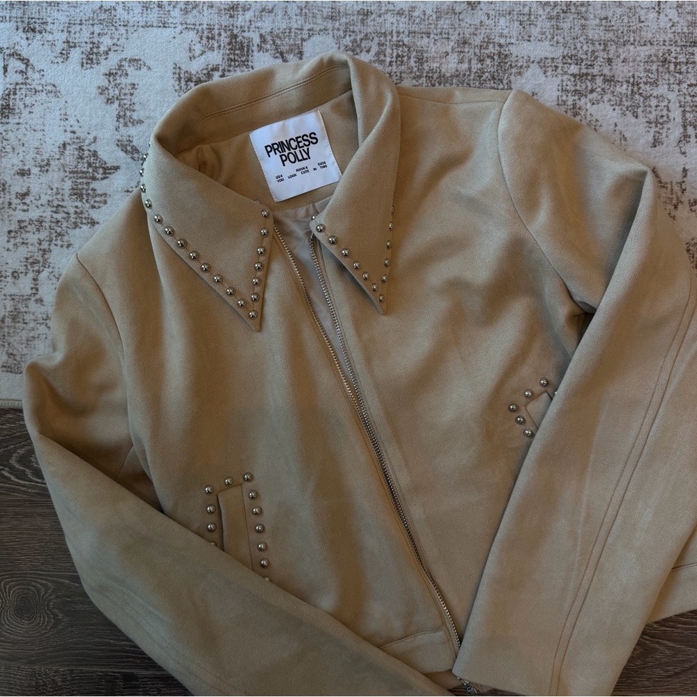 Princess Polly Hurleigh Faux Suede Jacket Brown - Picture 4 of 5